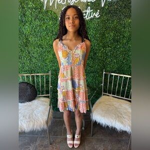 New forever 21 Floral Patchwork Dress Y2K sz M